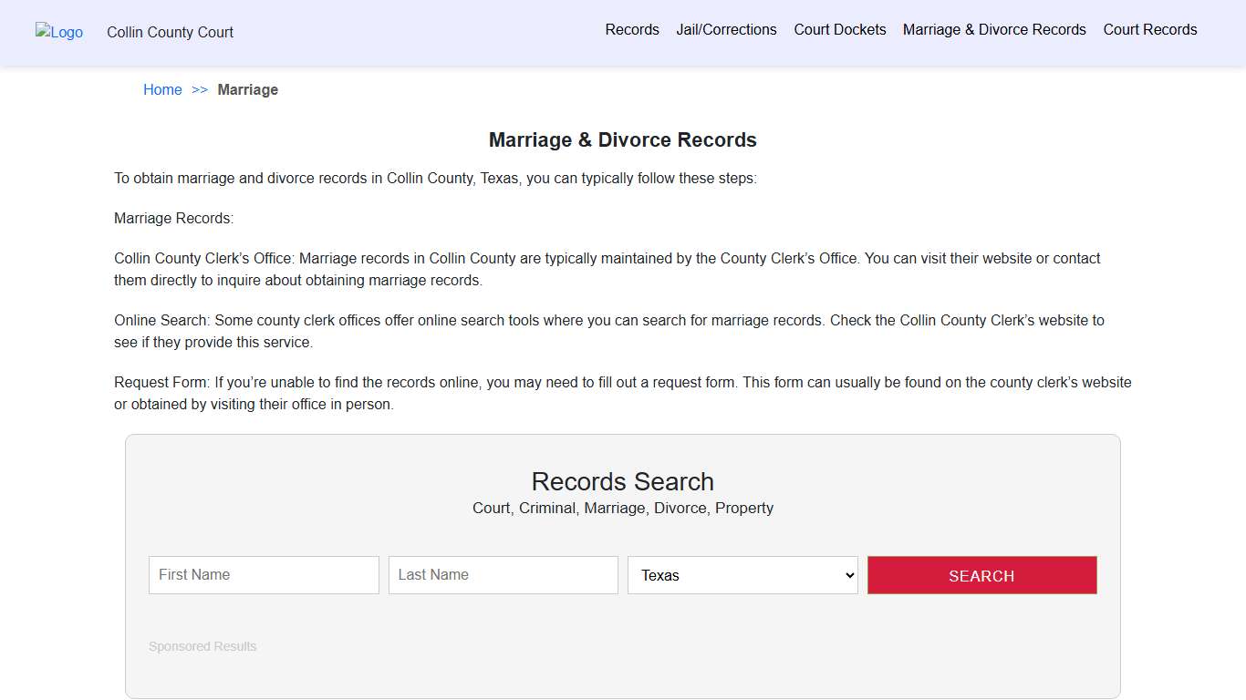 Marriage & Divorce Records Collin County Court