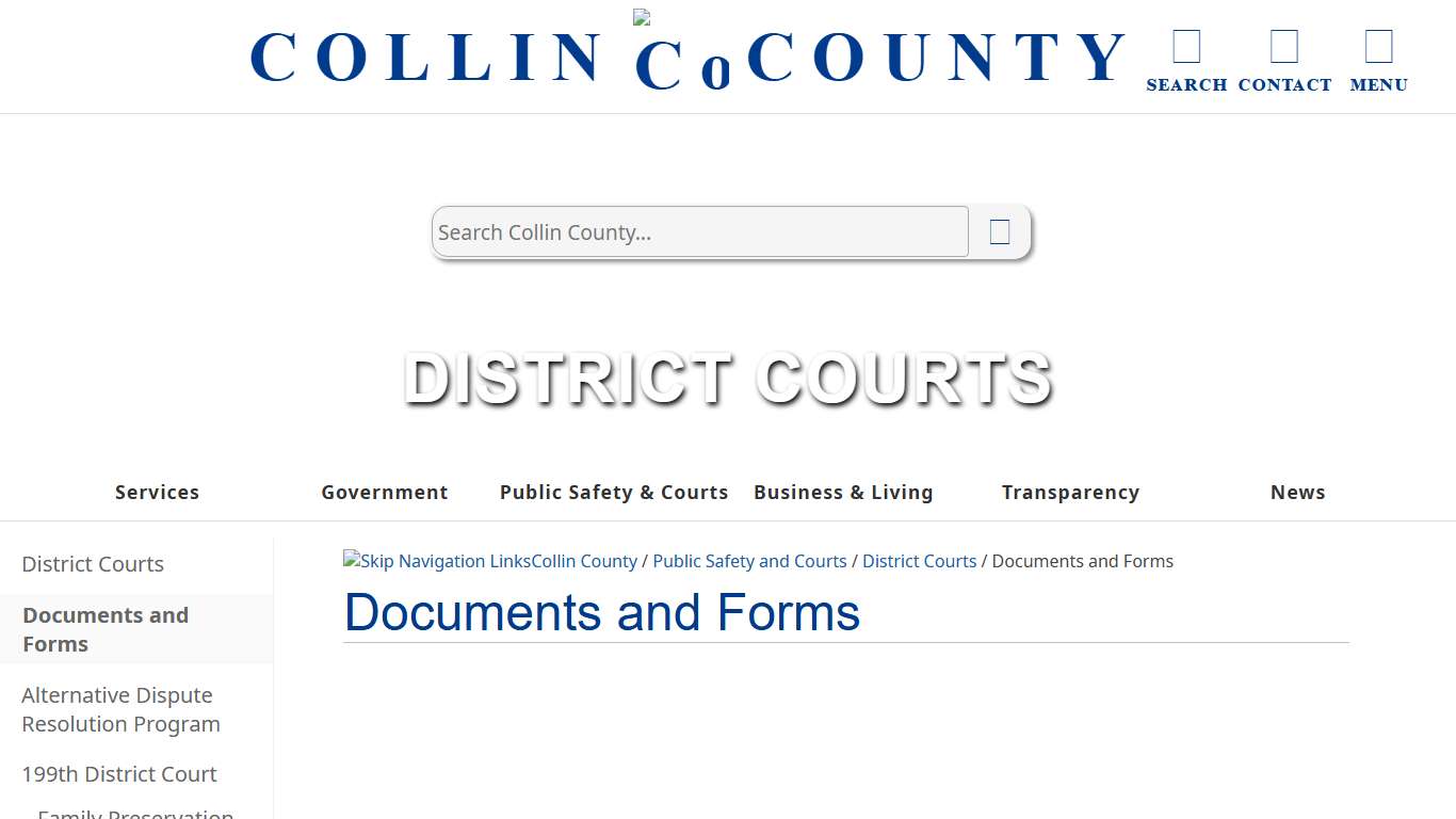 Collin County District Courts: Documents and Forms